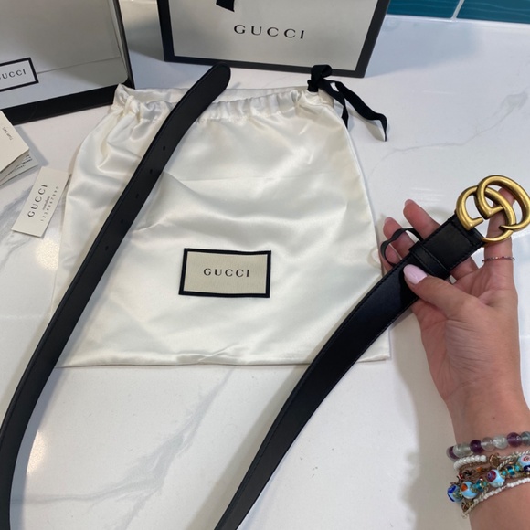 Gucci Leather Belt with Double G Buckle